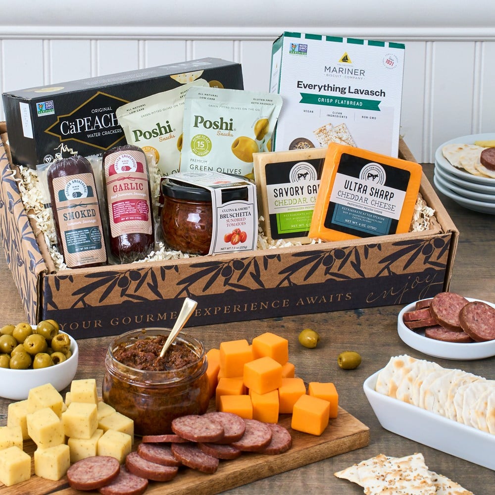 Deluxe Gourmet Meat & Cheese Sampler Gift – $64.99 | Gourmet ...